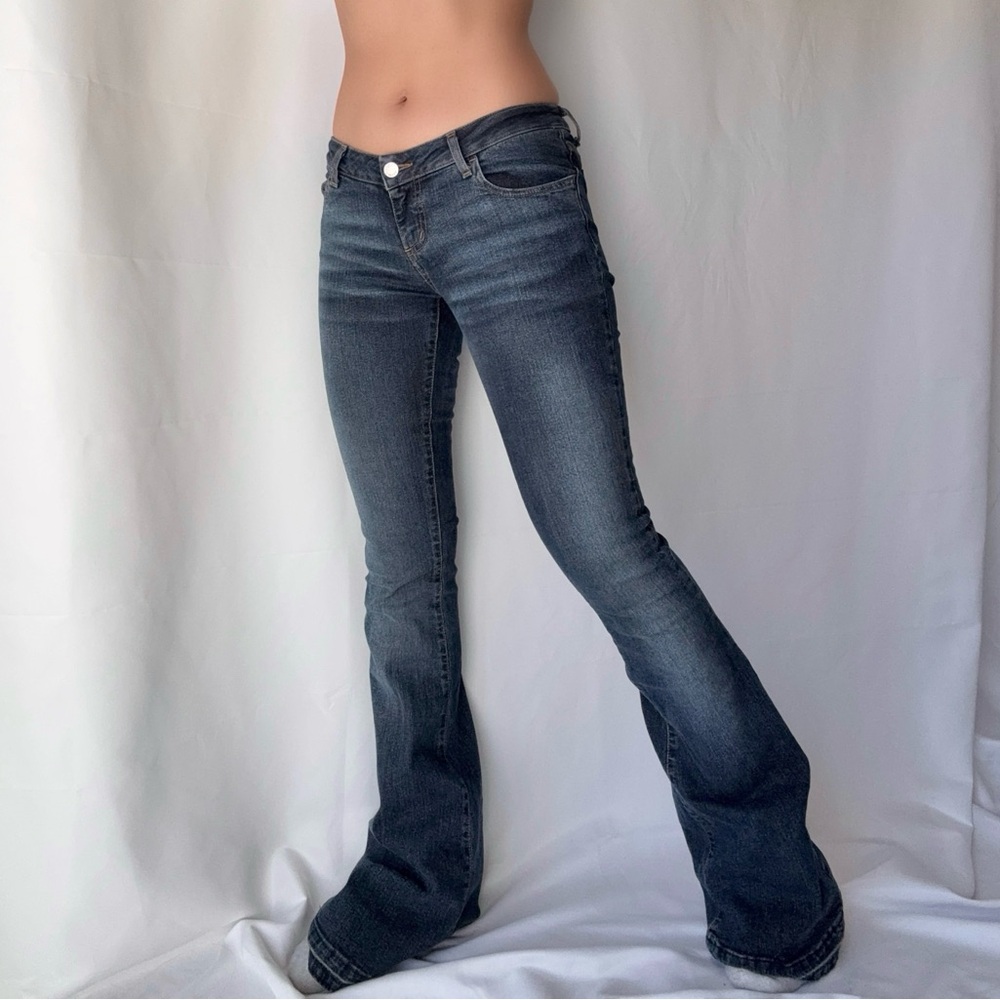 Miss Sixty Vintage Y2K Extra Low Tommy Flared Jeans Dark Blue Wash - Picture 3 of 6